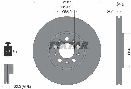 Textar 92106603 - Disc frana www.parts5.com