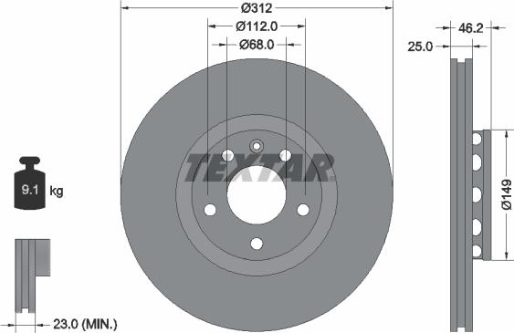 Textar 92106105 - Brake Disc parts5.com