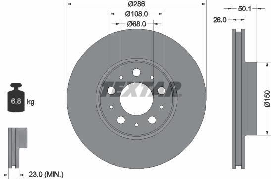 Textar 92100503 - Disc frana www.parts5.com