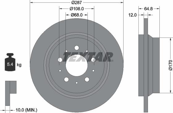 Textar 92100703 - Disc frana www.parts5.com