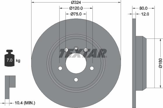 Textar 92107403 - Тормозной диск www.parts5.com