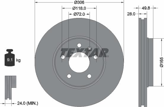 Textar 92116005 - Zavorni kolut www.parts5.com