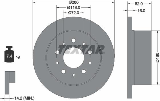 Textar 92116103 - Disc frana www.parts5.com