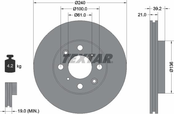 Textar 92110300 - Brake Disc www.parts5.com