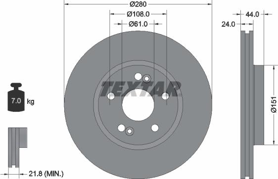 Textar 92113803 - Brzdový kotouč www.parts5.com