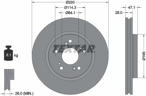 Textar 92184803 - Disc frana www.parts5.com