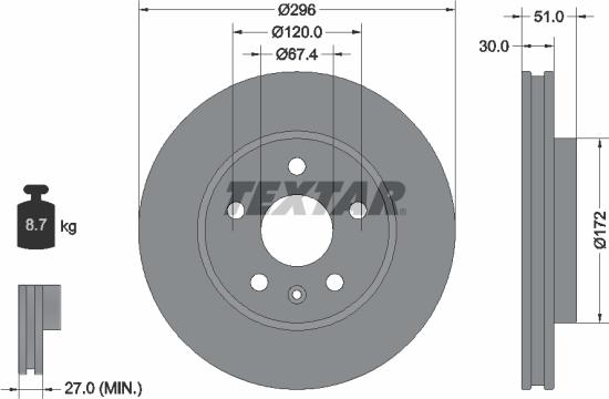 Textar 92186903 - Brake Disc www.parts5.com