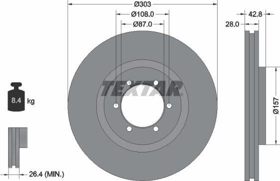 Textar 92180003 - Тормозной диск www.parts5.com