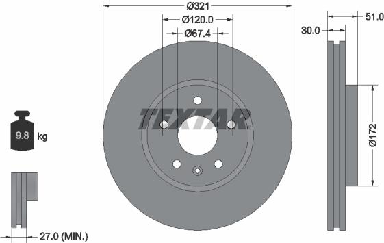 Textar 92187005 - Brake Disc www.parts5.com