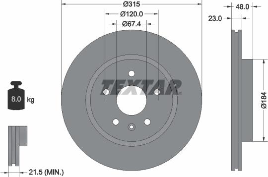 Textar 92187303 - Brake Disc www.parts5.com