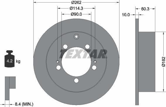 Textar 92136103 - Disque de frein www.parts5.com