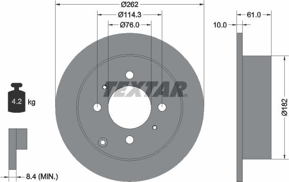 Textar 92130900 - Disc frana www.parts5.com