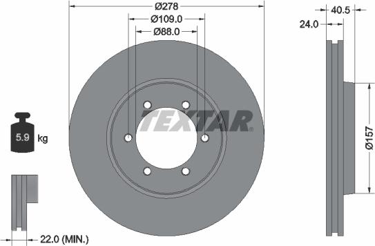 Textar 92138400 - Disc frana www.parts5.com