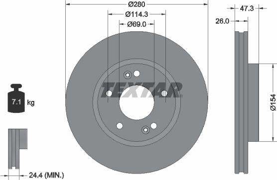 Textar 92133905 - Brake Disc parts5.com