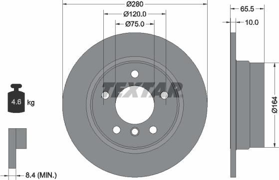 Textar 92132903 - Disc frana www.parts5.com