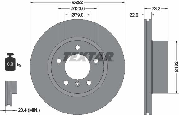 Textar 92132805 - Disco de freno www.parts5.com