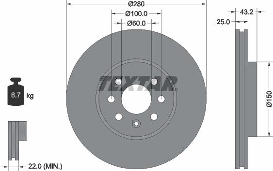 Textar 92129303 - Kočioni disk www.parts5.com