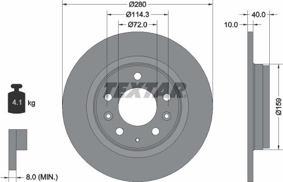 Textar 92125603 - Disc frana www.parts5.com