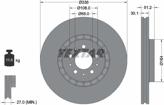 Textar 92126705 - Brake Disc www.parts5.com