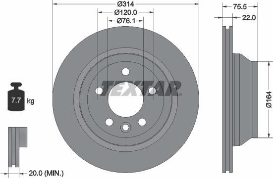 Textar 92121903 - Disc frana www.parts5.com