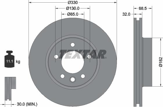 Textar 92121605 - Спирачен диск www.parts5.com