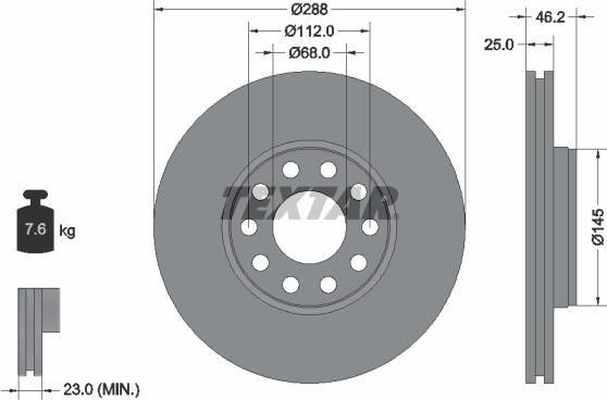 Textar 92121005 - Disco de freno www.parts5.com