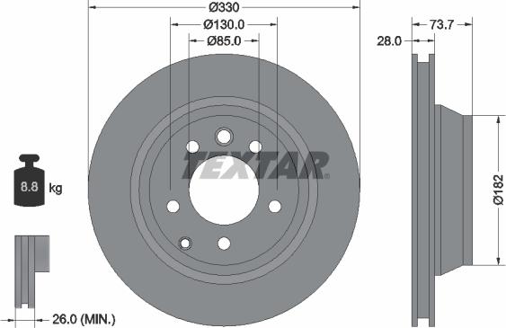 Textar 92122005 - Disc frana www.parts5.com