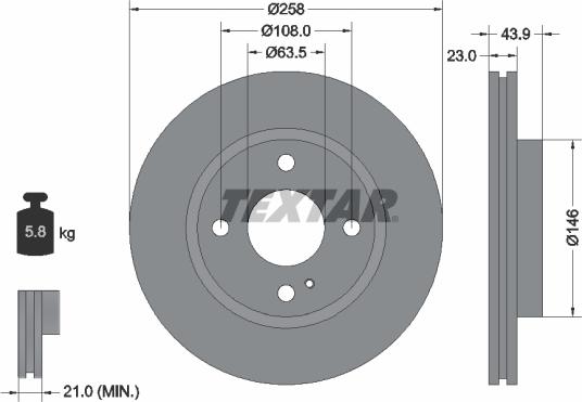 Textar 92176005 - Disc frana www.parts5.com