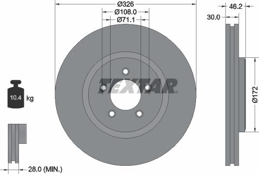 Textar 92173505 - Disc frana www.parts5.com