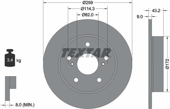 Textar 92308303 - Brake Disc www.parts5.com