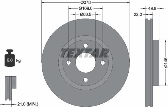 Textar 92303203 - Disco de freno www.parts5.com