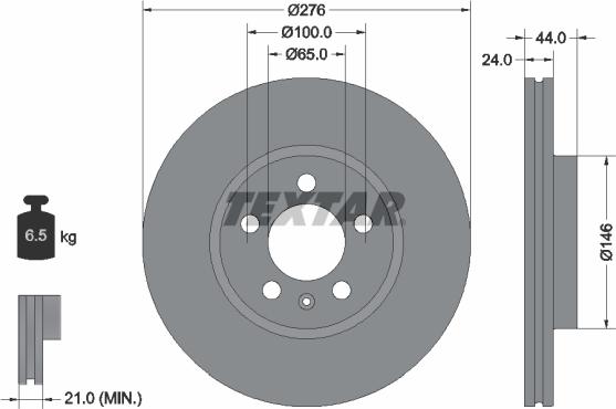 Textar 92313703 - Disc frana www.parts5.com