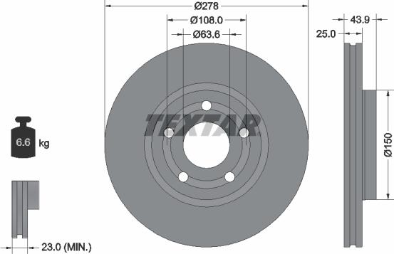 Textar 92327503 - Brake Disc www.parts5.com