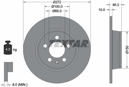 Textar 92292003 - Disco de freno www.parts5.com