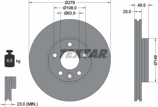 Textar 92292303 - Féktárcsa www.parts5.com