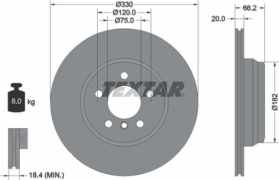 Textar 92241903 - Brake Disc parts5.com