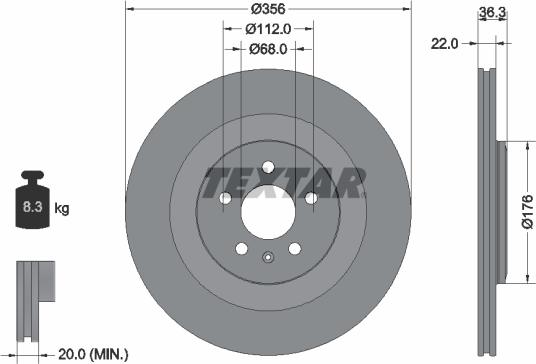 Textar 92241803 - Brzdový kotouč www.parts5.com