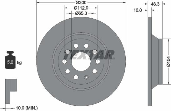 Textar 92255403 - Zavorni kolut www.parts5.com