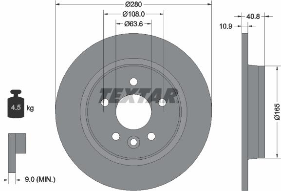 Textar 92255603 - Спирачен диск www.parts5.com