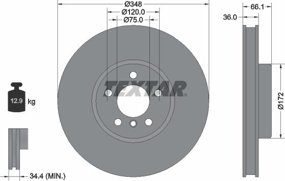 Textar 92253825 - Brake Disc parts5.com