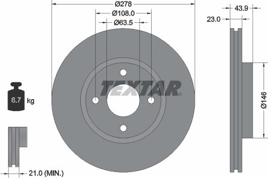 Textar 92252403 - Disco de freno www.parts5.com