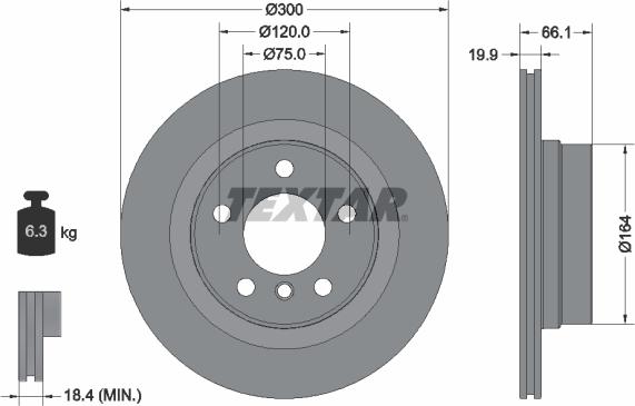 Textar 92257203 - Disc frana www.parts5.com