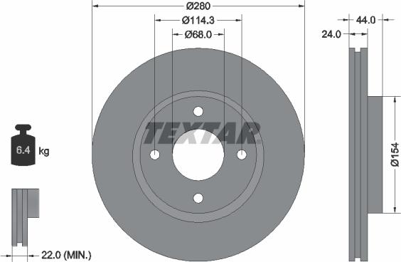 Textar 92269203 - Disc frana www.parts5.com