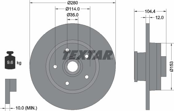 Textar 92268903 - Bremsscheibe www.parts5.com