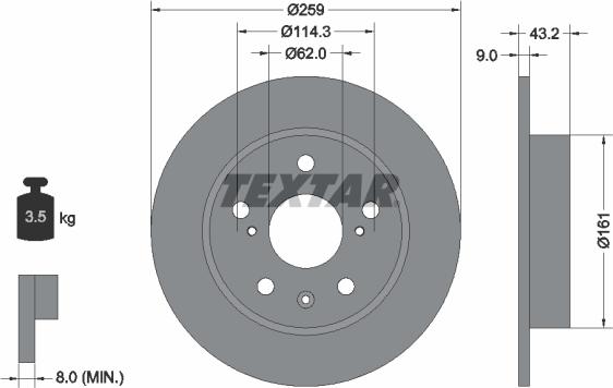 Textar 92268403 - Brake Disc www.parts5.com