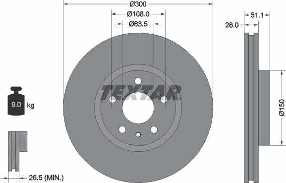 Textar 92268605 - Disc frana www.parts5.com