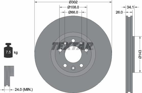 Textar 92268103 - Disco de freno www.parts5.com