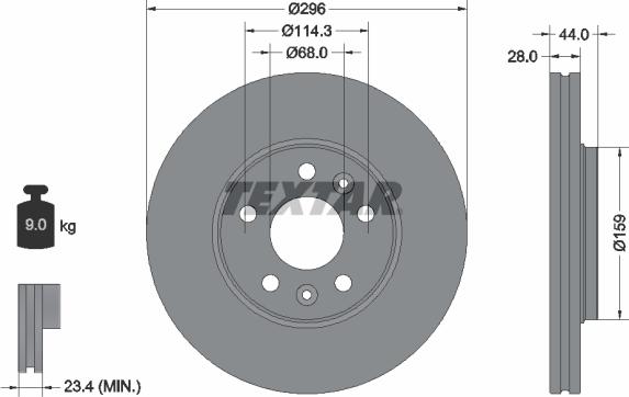 Textar 92268803 - Brake Disc parts5.com