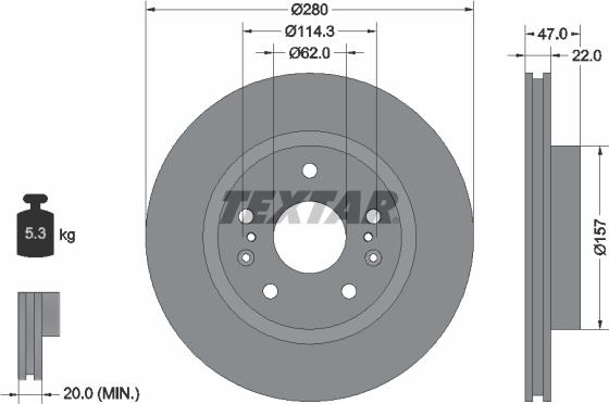 Textar 92268303 - Brake Disc www.parts5.com