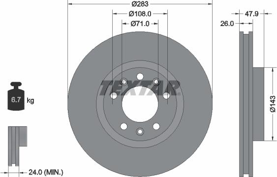 Textar 92267903 - Brake Disc www.parts5.com